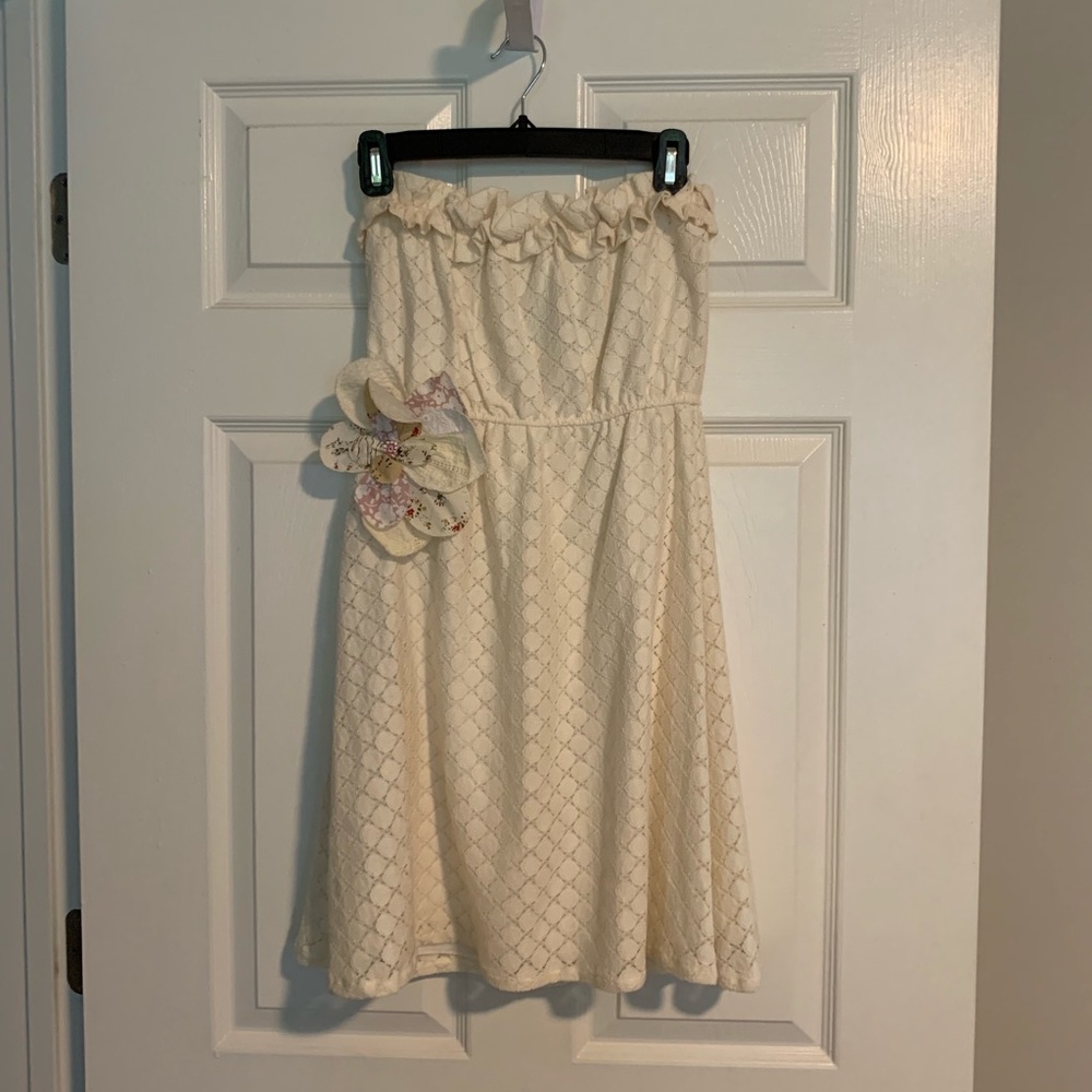 Judith March Cream Strapless Dress